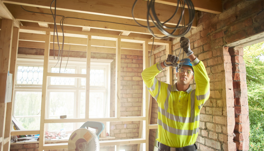 électricien sur un chantier